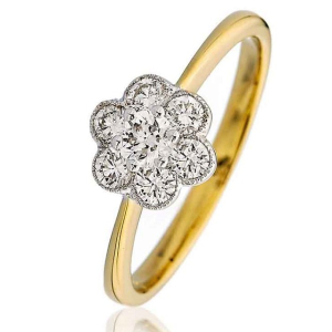 Errolyn Natural Yellow Gold Prong Statement Diamond Rings