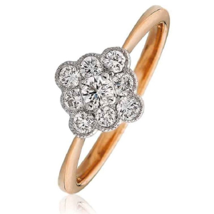 Erwina Natural Rose Gold Bezel Statement Diamond Rings