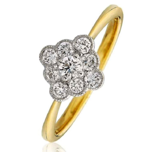 Erwina Natural Yellow Gold Bezel Statement Diamond Rings