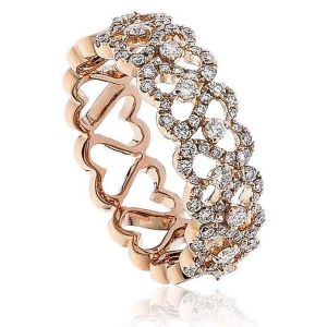 Evermoore Natural Rose Gold Prong Statement Diamond Rings