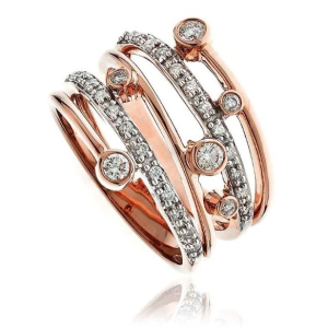 Estrangia Natural Rose Gold Bezel Statement Diamond Rings