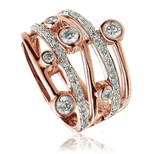 Everita Natural Rose Gold Bezel Statement Diamond Rings