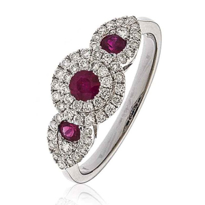 Calista Natural Ruby Prong Statement Diamond Rings