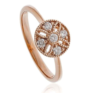 Emmalyn Natural Rose Gold Prong Cluster Diamond Rings