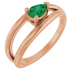 Beth Emerald Rose Gold  Engagement Rings