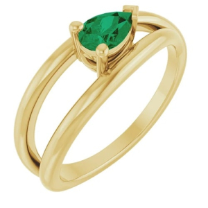 Beth Emerald Yellow Gold  Engagement Rings