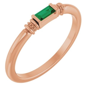 Blakelyn Emerald Rose Gold  Diamond Rings