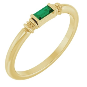 Blakelyn Emerald Yellow Gold  Diamond Rings