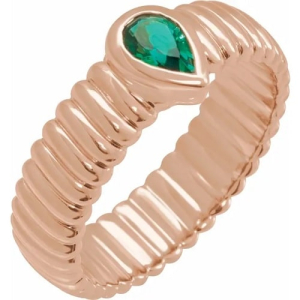 Bea Emerald Rose Gold  Diamond Rings