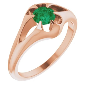 Breelyn Emerald Rose Gold  Diamond Rings