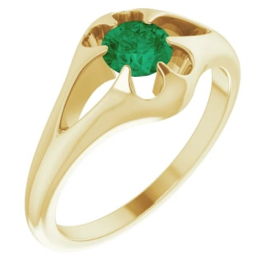 Breelyn Emerald Yellow Gold  Diamond Rings