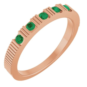 Bexlee Emerald Rose Gold  Diamond Rings