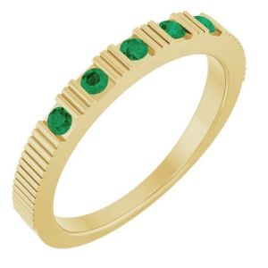 Bexlee Emerald Yellow Gold  Diamond Rings