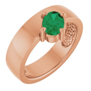 Brigid Emerald Rose Gold  Diamond Rings