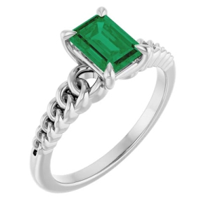 Dalenna Emerald 4 Prong  Diamond Rings