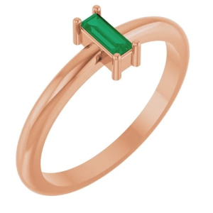 Emerald Rose Gold  Diamond Rings