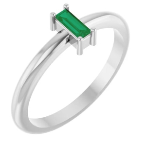 0.20 Carat Emerald Gemstone Diamond Rings