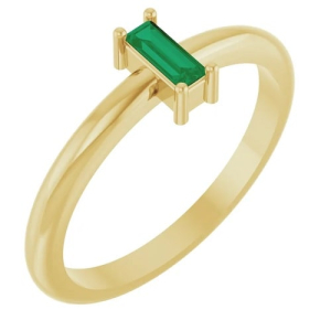 Emerald Yellow Gold  Diamond Rings