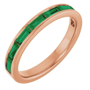 Braya Emerald Rose Gold  Diamond Rings