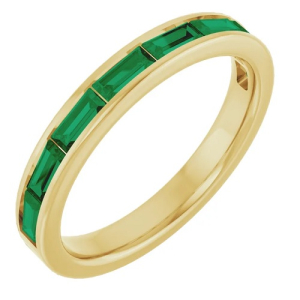 Braya Emerald Yellow Gold  Diamond Rings