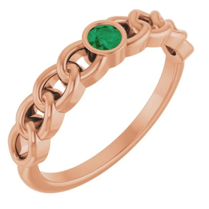 Brea Emerald Rose Gold  Diamond Rings