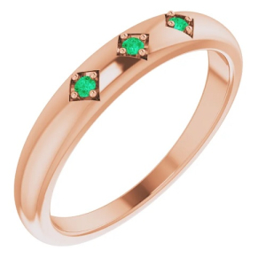 Brisa Emerald Rose Gold  Diamond Rings