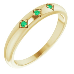 Brisa Emerald Yellow Gold  Diamond Rings