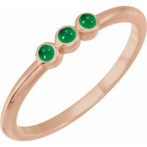 Betsy Emerald Rose Gold  Diamond Rings