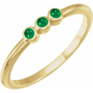 Betsy Emerald Yellow Gold  Diamond Rings