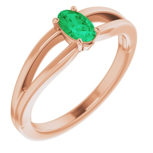 Xylia Emerald Rose Gold  Diamond Ring