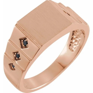 Cynna Black Diamond Rose Gold Men's Wedding Rings