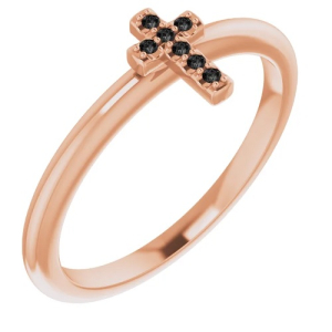 Rose Gold Black Ring Diamond Rings