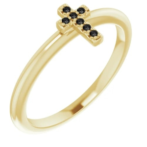 Yellow Gold Black Ring Diamond Rings