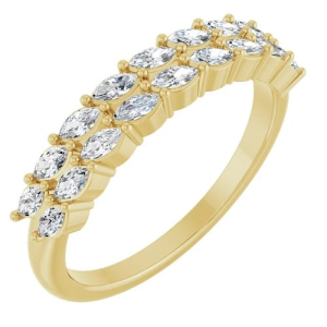 Diamanda Natural Yellow Gold 4 Prong 7 Stone Diamond Rings