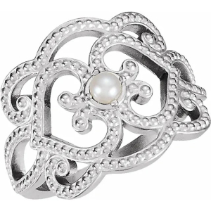 Pearl Gemstone Diamond Rings