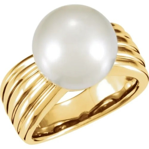 Zelena Pearl Yellow Gold Gemstone Diamond Rings