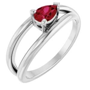 Dandra Natural Ruby 3 Prong  Diamond Rings