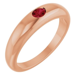 Deeandra Natural Ruby Rose Gold Bezel  Diamond Rings