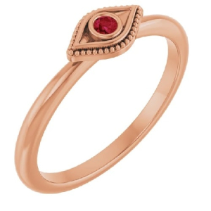 Delma Natural Ruby Rose Gold Bezel  Diamond Rings