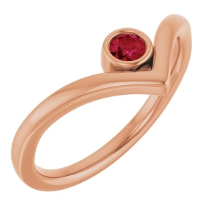 Delphia Natural Ruby Rose Gold Bezel  Diamond Rings