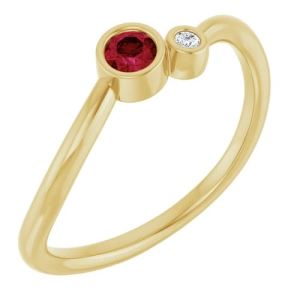 Natural Ruby Yellow Gold  Diamond Rings