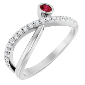 Natural Ruby  Diamond Rings