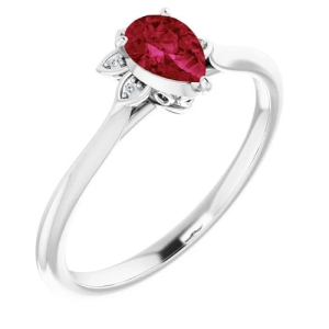 Natural Ruby  Diamond Rings