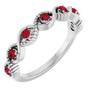 Natural Ruby Platinum  Diamond Rings