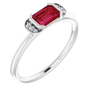 Leia Natural Ruby  Diamond Ring