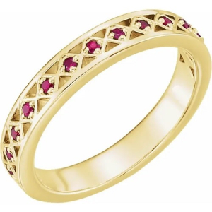 Natural Ruby Yellow Gold  Diamond Rings