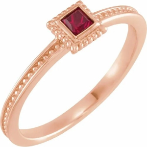 Jordyn Natural Ruby Rose Gold  Diamond Ring