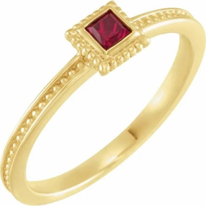 Jordyn Natural Ruby Yellow Gold  Diamond Ring