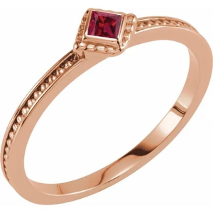 Londyn Natural Ruby Rose Gold  Diamond Ring