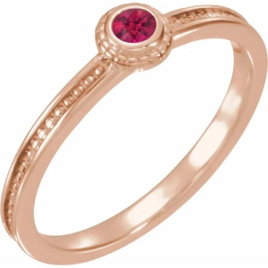 Natural Ruby Rose Gold  Diamond Rings